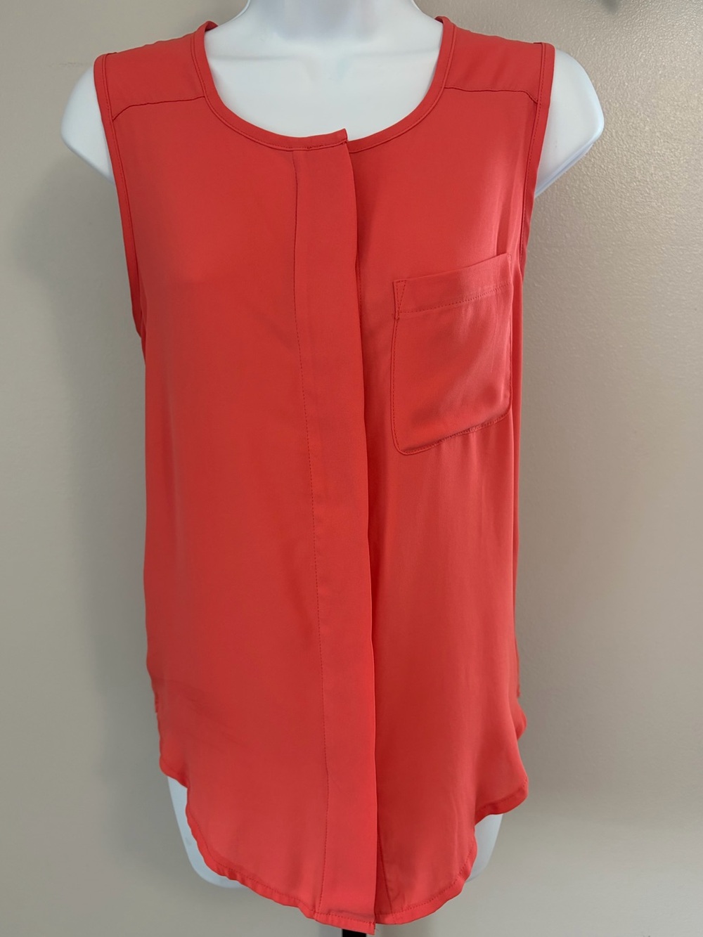 LOFT Coral Sleeveless Pocket Front-Placket   Tank